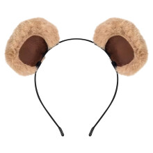 Diadema peluda, orejas de oso móviles, diadema para el cabello de alta elasticidad y antideslizante, diadema para lavarse la cara y actividades de