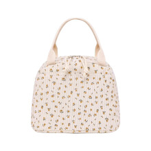 Herbruikbare geïsoleerde lunchbox, gele chrysanten corduroy tas, grote voedselcontainer voor werk/picknick/reizen (1 tas)