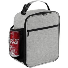 Boîte à lunch pour hommes - Sac à lunch réutilisable pour hommes et femmes adultes - Petite boîte à lunch isotherme (gris clair)