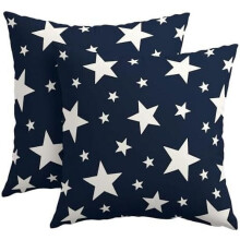 Fodere per cuscini "4 luglio" 45x45 cm, set da 2, stelle blu navy patriottiche, decorazioni per il Giorno dell'Indipendenza americana, compatibili