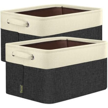 2 kusy úložných košů z lněné látky 15x11x9,5 palce