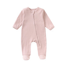 Kinder-Body, einfarbig, Rundhalsausschnitt, lange Ärmel, lässiger Alltags-Einteiler für Babys von 3-18 Monaten (Rosa, 12 Monate)