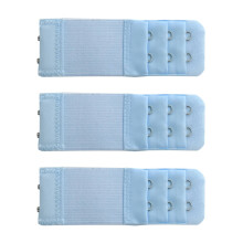 3-Pack Bra Extenders, 3.8" Elastic & Adjustable with 3 Hook Rows, Fade-Resistant, Blue – Compatible with Most Bras