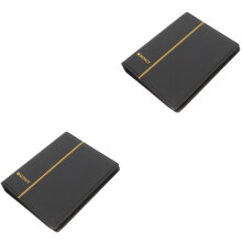 Zwart stempel- en kaartenalbum – Herbruikbare PU-ringband
