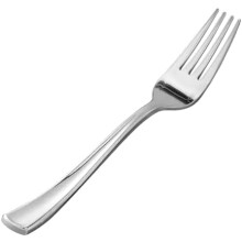 50 Pack Silver Plastic Forks, Heavy Duty Forks Disposable, Silver Plastic Cutlery Perfect for Weddings, Parties, Dinners (50PC)