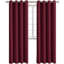 Blackout Curtains - Grommet Thermal Insulated Room Darkening Bedroom and Living Room Curtains, Set of 2 Panels (52 x 120 Inch, Burgundy)