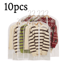 Lot de 10 housses à vêtements transparentes à fermeture éclair (101,6 cm) – Housses en plastique anti-poussière pour costumes, manteaux et