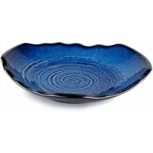 Tigela decorativa de cerâmica verde de 30 cm (12 polegadas)