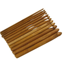 KALLORY 12Pcs Knitting Needle Sets for Beginners in Carbonized Wood with Ergonomically Designed Handles