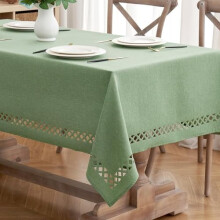 Saliegroene polyester-linnen tafelkleed 54x54 inch