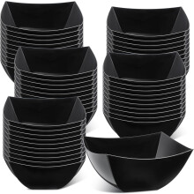 Πλαστικά μπολ σερβιρίσματος τετράγωνα 8oz – συσκευασία των 50 τεμαχίων, λευκά