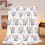 Elephant Print Flannel Throw Blanket 60" x 50" 1