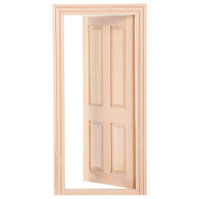 OUNONA Μίνι Ξύλινη Πόρτα για Κουκλόσπιτο1: 12 DIY Πόρτα Μινιατούρα Ξύλινη Πόρτα