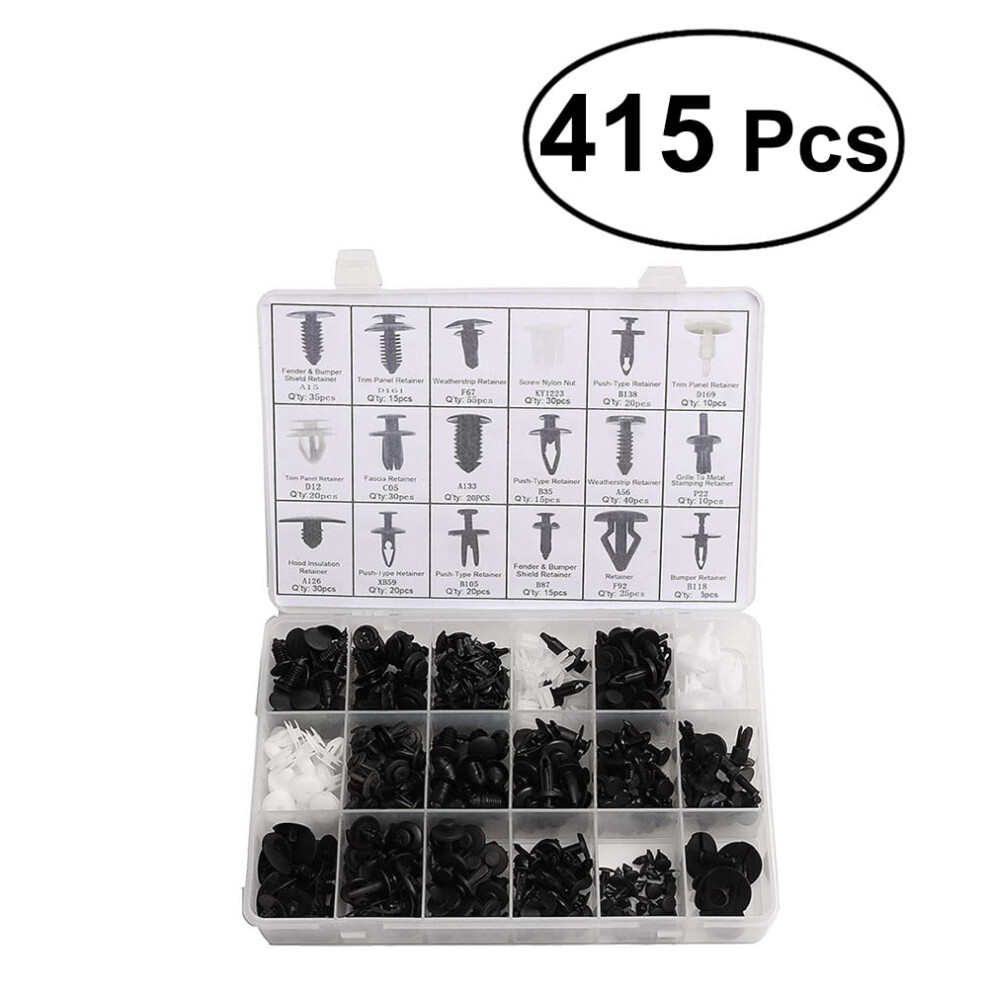 Mizh 415Pcs Auto Car Push Retainer Pin Rivet Trim Clip Panel Moulding Assortments Set For 9152228223097