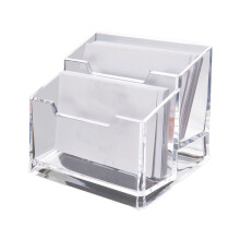 Clear ABS Business Card Storage Box, Holds 150g, Compatible with Office/Home/Exhibition Use, Easy Access, Multi-Functional for Pens & Notes