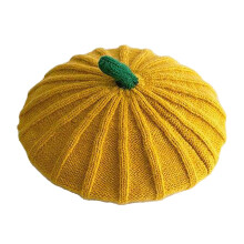 Bonnet citrouille d'Halloween pour bébés et enfants – Accessoire photo pour Thanksgiving/Noël, béret tricoté assorti pour toute la famille,