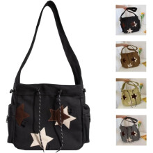 Y2K Star Canvas Messenger Bag, niedliche Tragetasche im ästhetischen Stil, kleine Schulter- und Umhängetasche für Damen