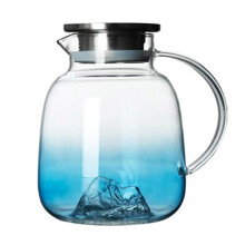 Pichet en verre épais avec infuseur à citron, anti-explosion, idéal pour le thé glacé et les boissons d'été, grande capacité de 1,8 L pour