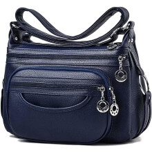 Leder-Umhängetasche für Damen, mehrere Fächer, Schultertasche, leichte Messenger Bag, Damenhandtasche