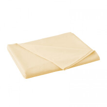 Drap plat en coton uni AUQ, drap de dessus frais et net en percale, format Queen, très respirant et confortable, drap en coton jaune, 180 x 230 cm