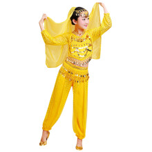 Ediodpoh Girls Outfits Kids Girls Belly Dance Girl Performing Sets Kids Casual Set Yellow_003 7-8 Years