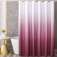 Ombre dusjforhengsett - for baderomstilbehør stoff polyester vanntett moderne dusjforheng med 12 kroker rød B72xL72