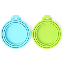 Tapas de silicona Comtim para latas de comida para perros y gatos (tamaño universal, una se adapta a 3 latas de comida de tamaño estándar), azul y