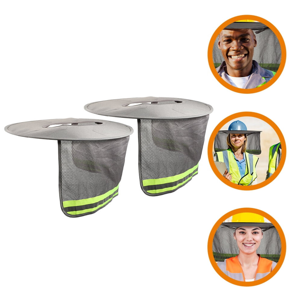Hard Hat Sun Visor Grey Full Brim Polyester 9555307821410