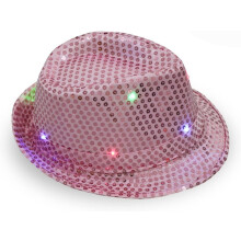 Hata LED le Soilsiú, Hata Snagcheoil Lonrúil LED, Hata Fedora Seicheamhach le Soilsiú Unisex d'Fhir & do Mhná