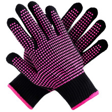 2 Pcs Heat Resistant Gloves with Silicone Bumps, Compatible with Curling Irons, Flat Irons, Hot-Air Brushes