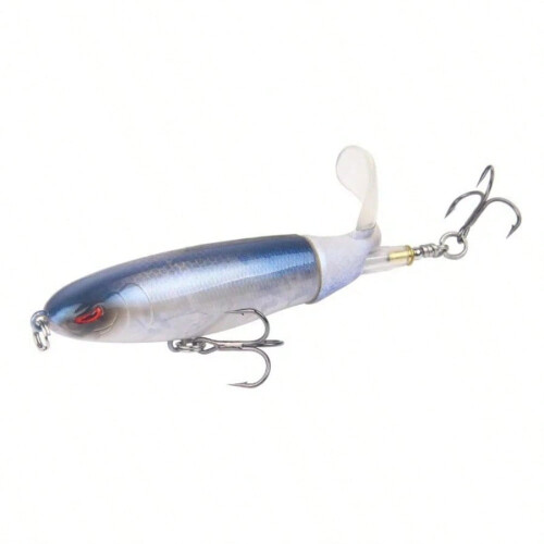 Versatile Topwater Hard Bait with Propeller Tail, Casts Far for Active Predators