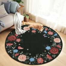 Dywan 4x4Floral Boho, zmywalny poliester, antypoślizgowy