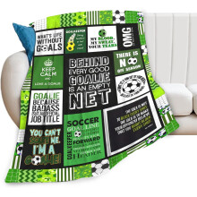 Couverture de football en polaire douce (127 x 152 cm) pour enfants, garçons et hommes – Cadeau confortable pour gardien de but, convient à tous