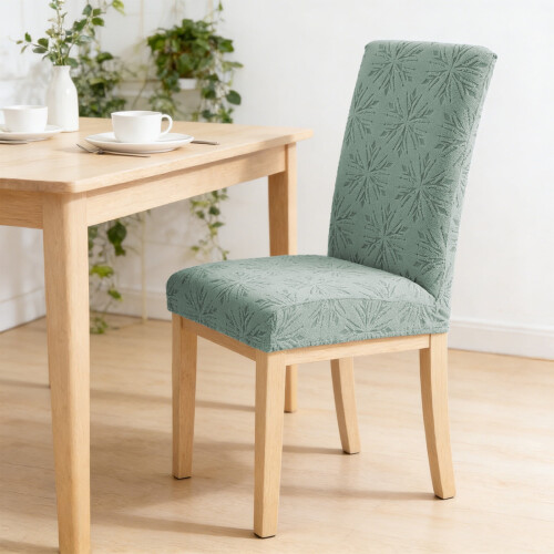 Elastischer Esszimmerstuhlbezug, halbrund, Jacquard-Stretch