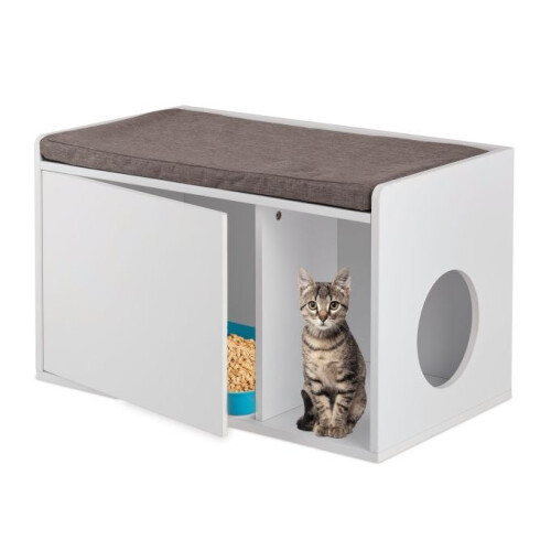 Kattskräpskåp med bänk 1