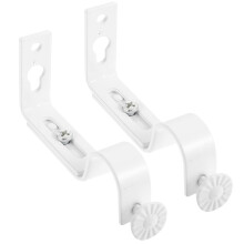 Witte ijzeren gordijnroedebeugels voor roeden van 18–22 mm (2 stuks)