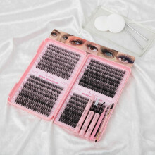 D-Curl Wimpernbüschel-Set, 640 Stück, 9–16 mm, 30D–60D
