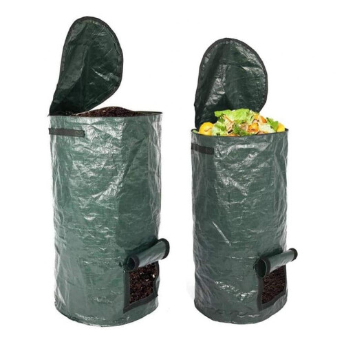 Recipient de compost pliabil de 34 de galoane cu curea de umăr