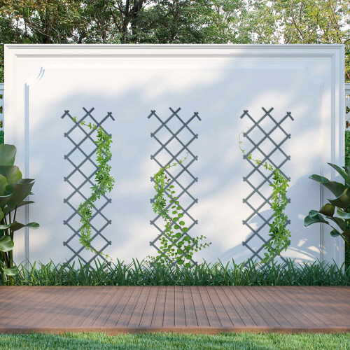 Conjunto de 3 treliças extensíveis de 180 cm cinza 1