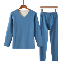 Warme flanellen pyjamaset voor dames met V-hals, dikke fleece nachtkleding met lange mouwen, comfortabele pluche loungewear L-4XL, zachte pyjama voor