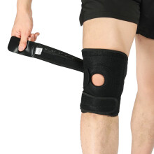 Meniscus Protective Knee Pad Black Free Size Anti-Slip Adjustable Brace for Cycling