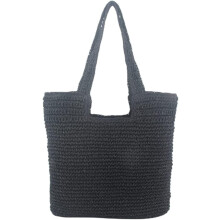 Sac bandoulière en paille pour femme, cabas en rotin tressé à la main