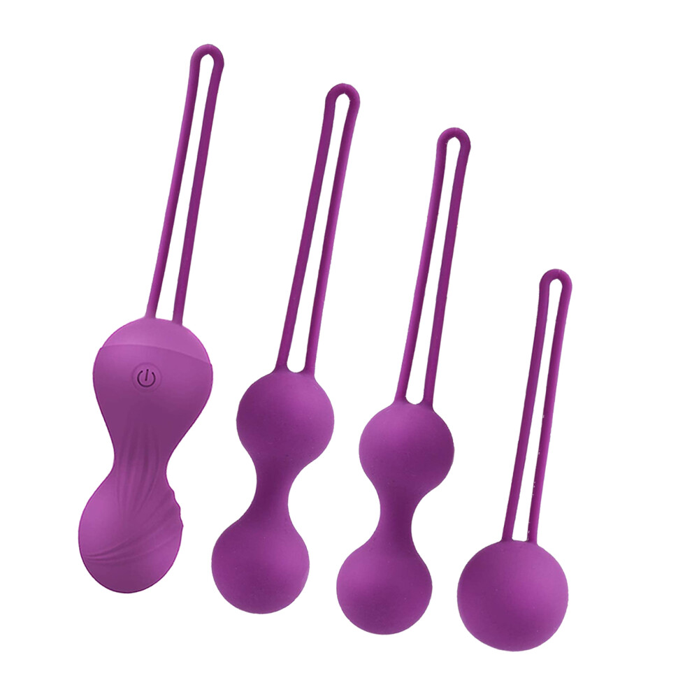 Purple 4Pcs Silicone Kegel Balls For Pelvic Floor Tightening And Bladder Control