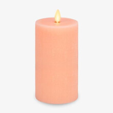 LED-flamlöst pelarljus mellow peach 7,6 cm x 15 cm
