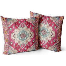 Μαξιλαροθήκες boho από βαμβάκι 16x16 ιντσών, σετ 2 τεμαχίων