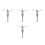 4Pièces Accessoires Croix Argenté Alliage Pour Conception Bijoux 9