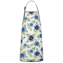 Floral Cotton Linen Apron with Pockets 33x27 Inch