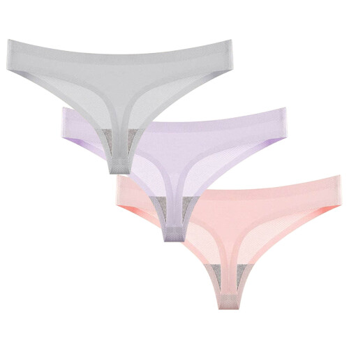 Γυναικεία καλοκαιρινά εσώρουχα lulshou3-Pack με χαμηλή μέση, χωρίς ραφές, αναπνεύσιμα,