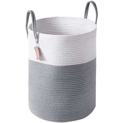 Cesto de roupa suja de corda de algodão 58L