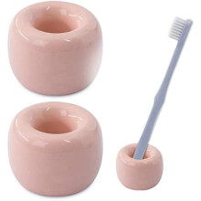 Porte-brosse à dents en céramique – Macaron pêche